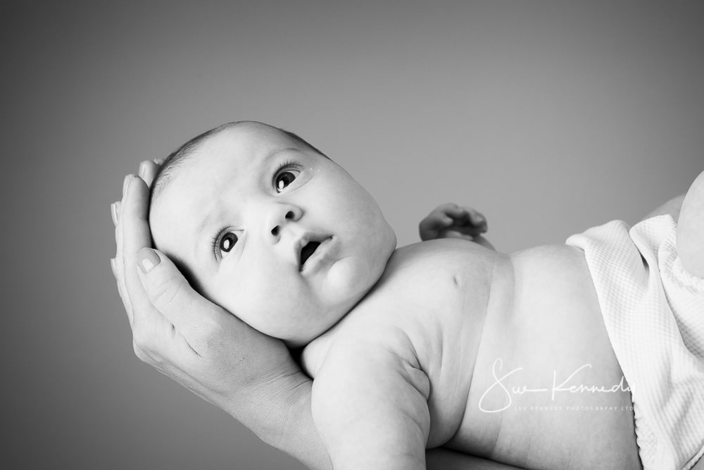 black and white baby photography