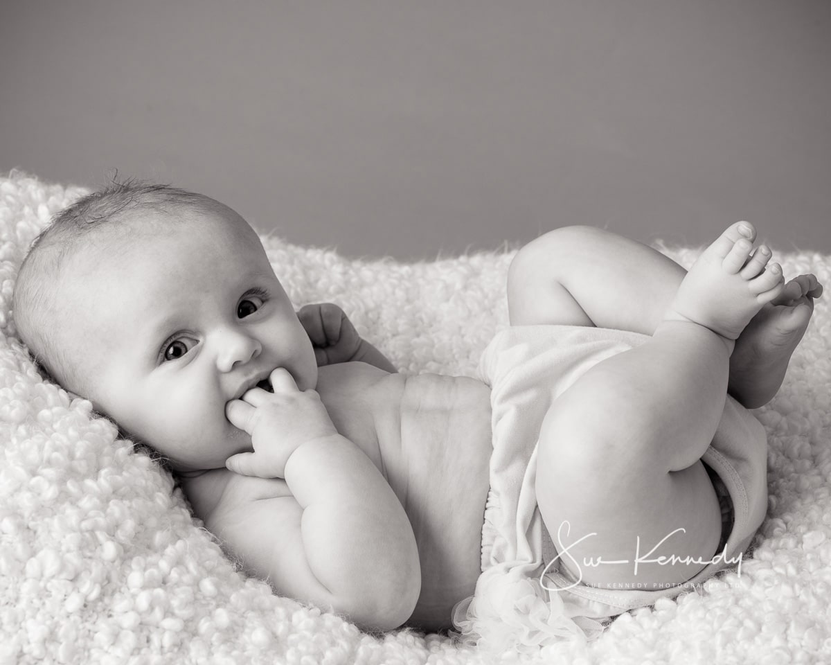 Here is a baby during a portrait session at my photography studio in Harlow.
