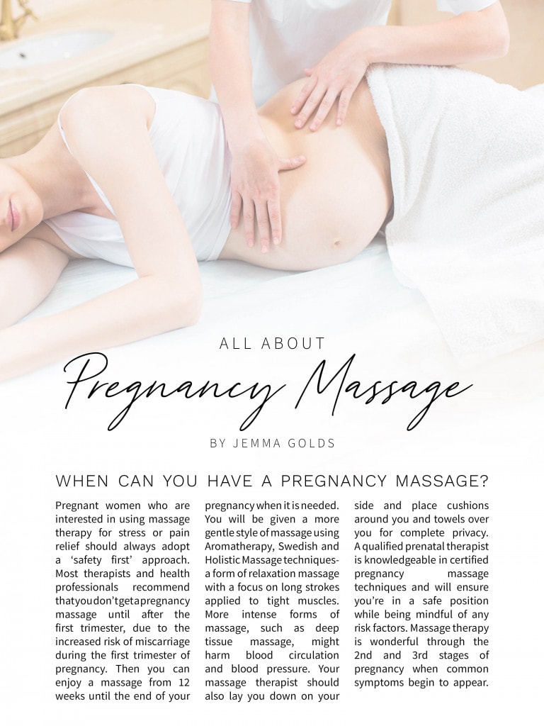 Article graphic for all about pregnancy massage.
