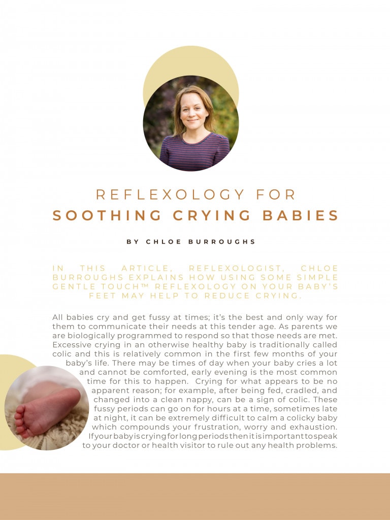 Article graphic for reflexology for soothing crying babies.