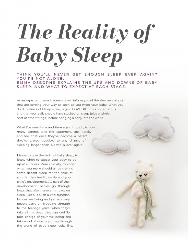 Article graphic on the subject of baby sleep