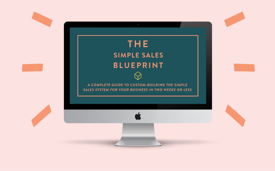 Graphic of a computer screen showing the words 'The Simple Sales Blueprint'
