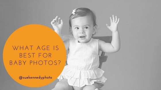 blog header graphic with the text what is best for baby photos and a sitting baby smiling and being animated